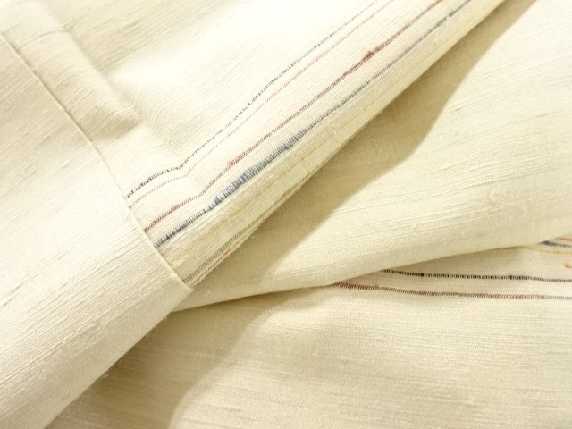  アンティーク　横段織出し手織り紬着物